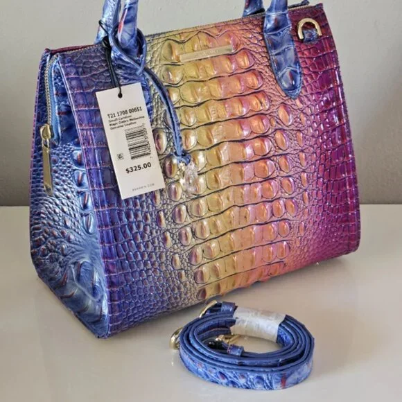 NWT Brahmin Small Caroline Satchel Magic Ombre Melbourne Leather Bag NWT - Picture 9 of 11